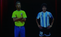 Pelé và Maradona xuất hiện dưới hình ảnh 3D hologram